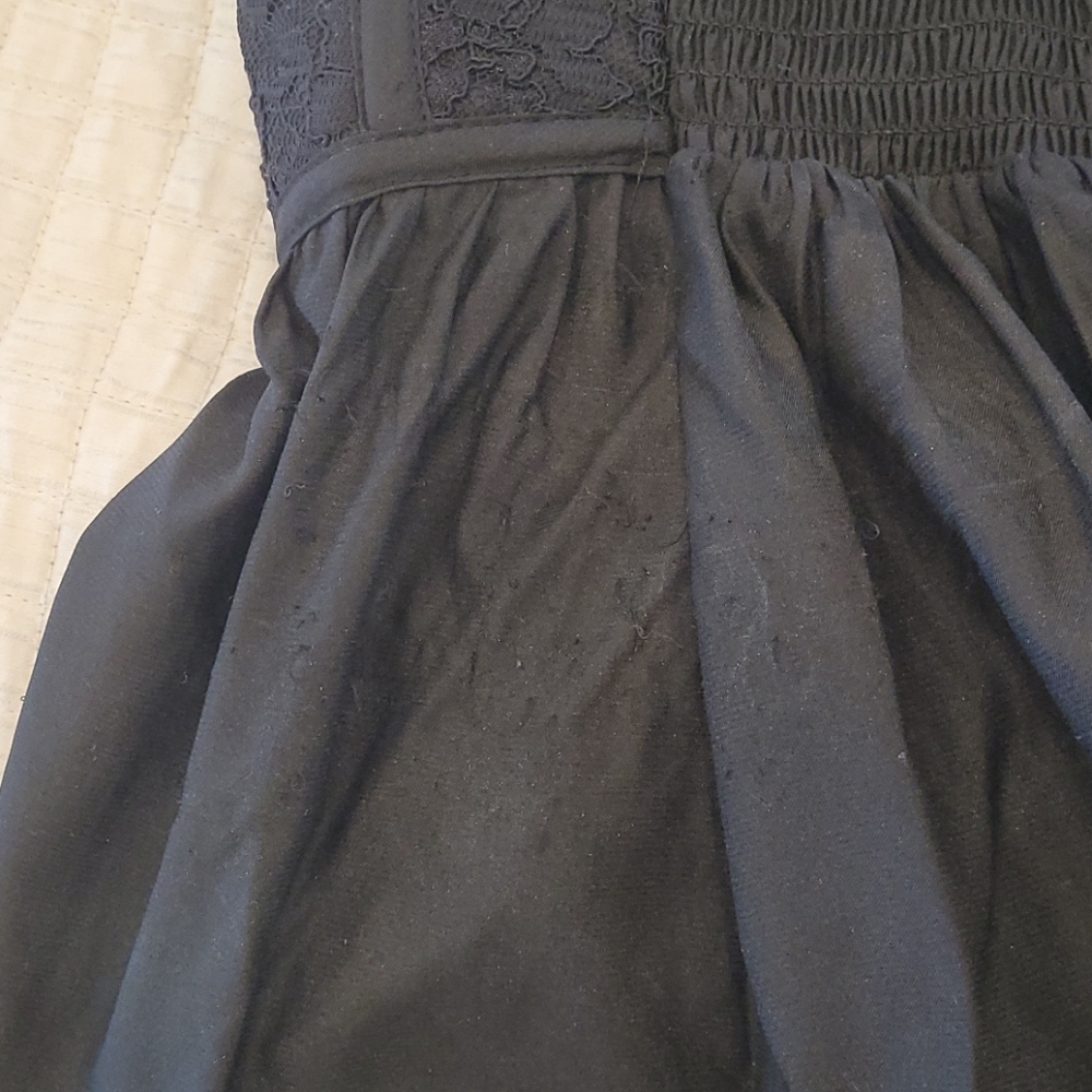 WOMEN'S DEVLIN BLACK LACE STRAPLESS PEPLUM TOP - Picture 5 of 5